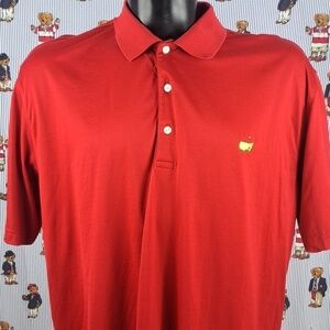 Amen Corner Master's Golf embroidered logo XL red casual preppy golf polo shirt